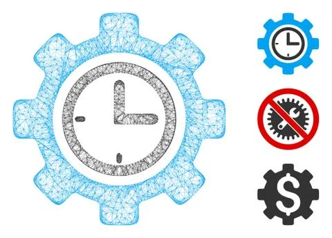 Time Setup Gear Polygonal Web Vector Mesh Illustration Stock-Illustration