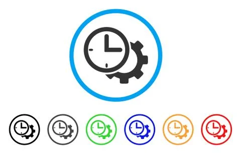 Time Setup Gear Rounded Icon Stock-Illustration