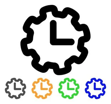 Time Setup Stroke Icon Stock-Illustration