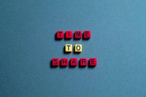 Time to share - word concept on cubes, text Stock Photos