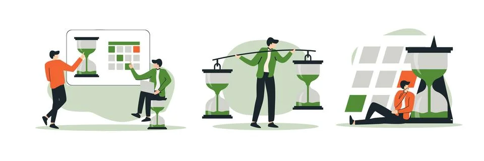 Time shceduling management  tasks planning training activities schedule che.. 스톡 일러스트