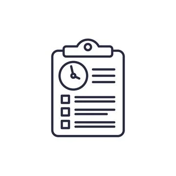 Time sheet icon, timesheet line vector Stock Illustration