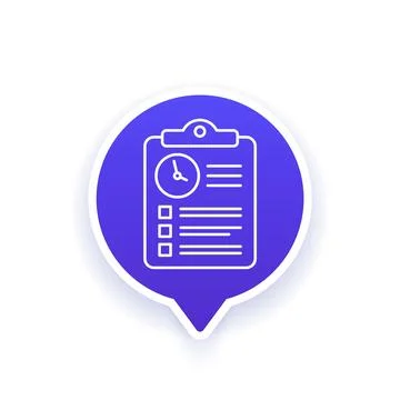 Time-sheet icon, timesheet in line design Stock Illustration