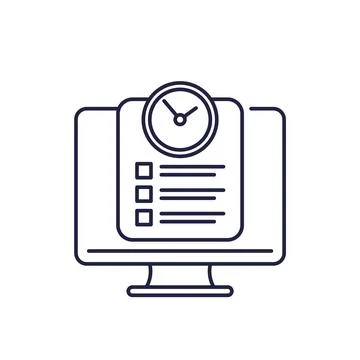 Time sheet icon, timesheet software line vector Stock Illustration