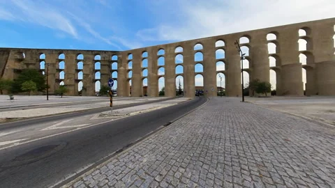 Time Shift at the Amoreira Aqueduct in Elv.. Video stock 254026434
