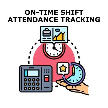 On time shift attendance tracking vector concept Stock Illustration