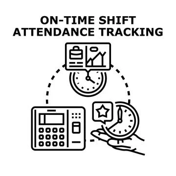 On time shift attendance tracking vector concept Stock Illustration