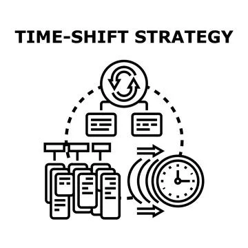 Time shift strategy for optimizing workflow management process Stock Illustration