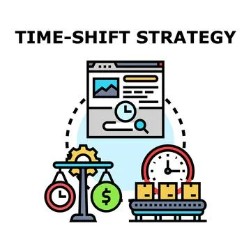 Time shift strategy planning concept illustration Stock Illustration