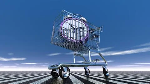 Time in shopping cart Stock Illustration