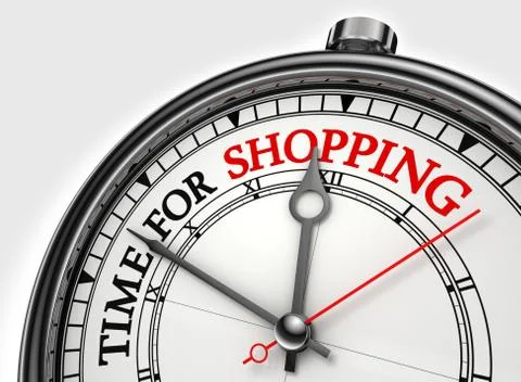 Time for shopping concept clock Stock Illustration