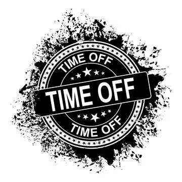 TIME off sign or stamp on white background, vector illustration Stock Illustration