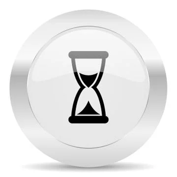 Time silver glossy web icon Illustrazione stock