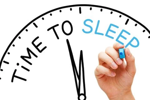 Time To Sleep Clock Concept Photos