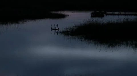 Time to sleep: sky reflections in tranquil swamp Stock Footage 22037287