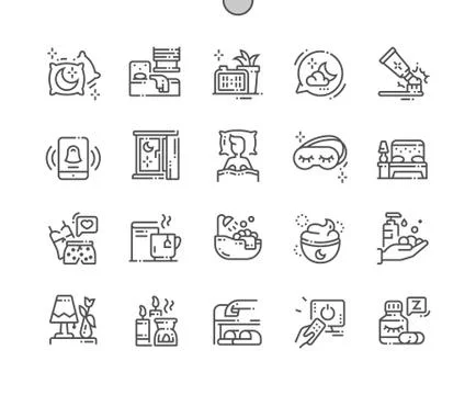 Time to Sleep Well-crafted Pixel Perfect Vector Thin Line Icons Illustration
