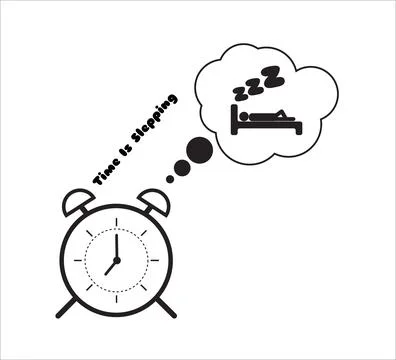 Time is slepping doodle, illustration design concept used for shirt design or Stock Illustration