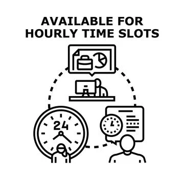 Time slots availability managing schedule offering professional services Stock Illustration