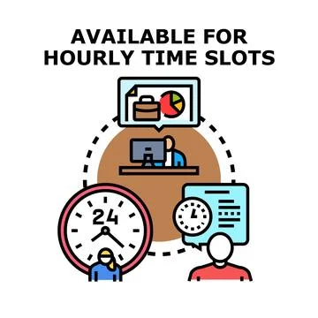 Time slots availability managing schedule offering professional services Stock Illustration