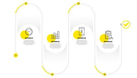 Time, Smartphone payment and Graph chart icons set. Search analysis sign. Clock Illustrazione stock
