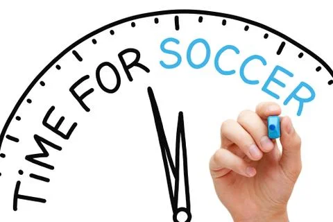 Time For Soccer Clock Concept 库存照片