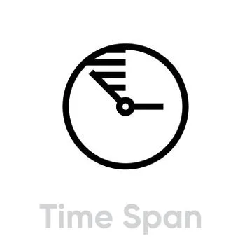 Time Span icon. Editable line vector 스톡 일러스트