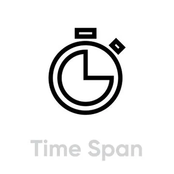 Time Span icon. Editable Vector Outline Stock Illustration