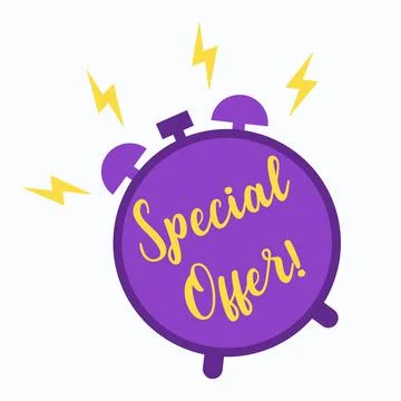 Time special offer in flat design with shadow. Stock Illustration
