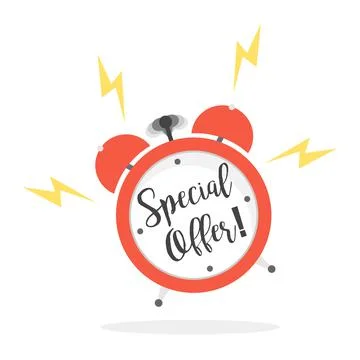 Time special offer in flat design with shadow Stock Illustration