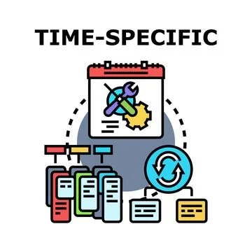 Time specific task event planning concept Stockillustratie
