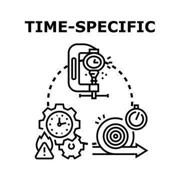 Time specific vector concept focusing on deadlines and efficiency Stock Illustration