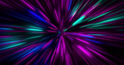 Time speedup space visualisation. Abstract 3d speed lines with star neon tunnel Stock Footage 166809925