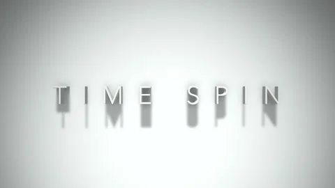 Time spin 3D title animation with shadows on a white background Video stock 297387980