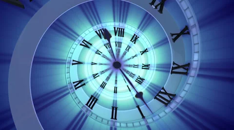 Time Spiral (4k) Looping animation (invert clock) Stock Footage