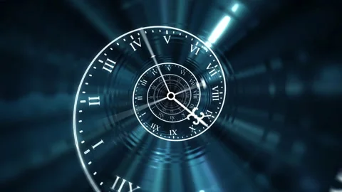 Time spiral animation in a space-time dark blue warp liquid tunnel 動画素材 220198909