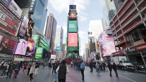 Time Square on a beautiful day Stock Footage 173327921
