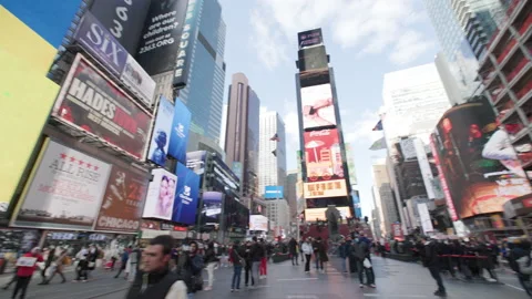 Time Square on a beautiful day Stock Footage 173329168