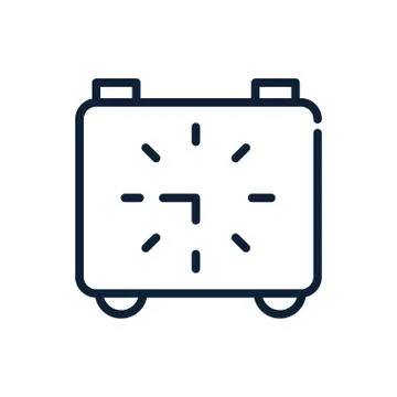 Time square clock analogue linear design Stock Illustration