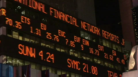 Time Square Financial Ticker Stock Footage 594136