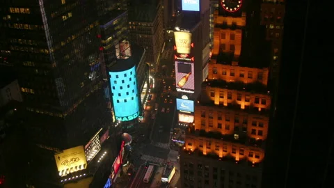 Time Square High Angle Timelapse at Night Stock Footage 197429056