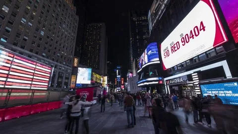 Time Square Hyper Lapse New York City Manhattan Stock Footage 76056292