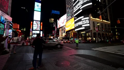 Time Square New York Time Lapse Stock Footage 171081042