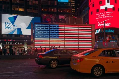 Time Square at night Stock Photos