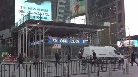 Time Square Polilce Dept 4 Stock Footage 300309579