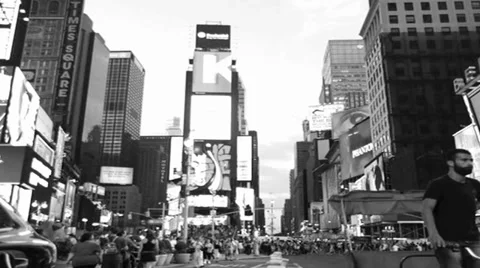 Time Square TIme Lapse (Black and White) Stock Footage 27466914