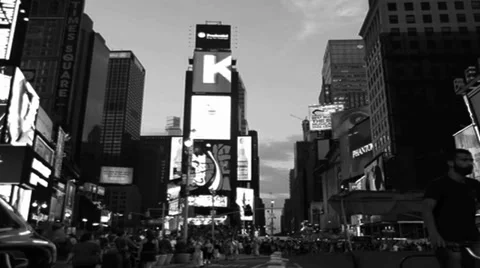 Time Square TIme Lapse (Fade from B&amp;W to Color) Stock Footage 27467151