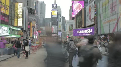 Time Square Timelapse 4K Flat Video stock 10908643