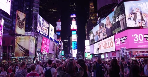 Time Square tourist - static shot - New York city september 12 2017 Stock Footage