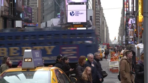 Time Square Traffic Stock Footage 75049111