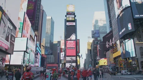 Time Square Wide Slow Motion of plaza Vidéo 123703897